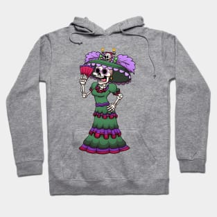 Mexican Catrina With Hand Fan Hoodie